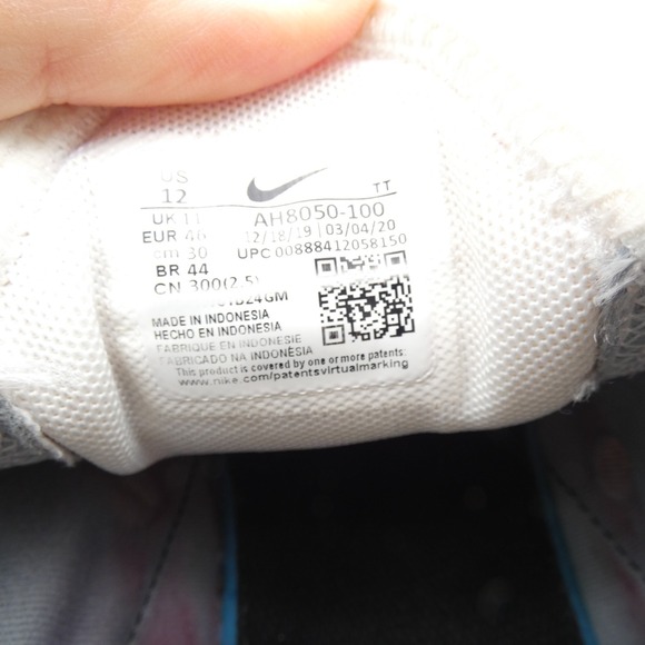 Nike Air Max 270 AH8050-100 Mens US 12 Running Shoes White Black Mesh Sneakers - Picture 9 of 11